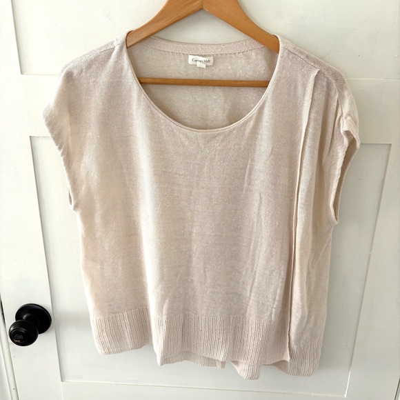 Garnet Hill Tops - Garnet Hill Organic Linen Overlay Top Sweater. Size Large.